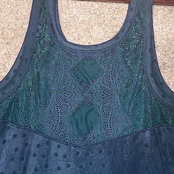 Free People  Make It Count Mini Swing Dress Tunic In Jade Combo. S - Picture 7 of 16